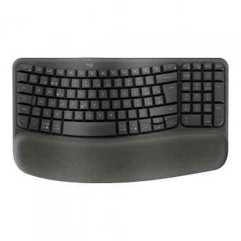 Logitech Wave Keys 920-012289 bezdrôtová ergonomická klávesnica, 2,4 GHz / Bluetooth, švajčiarske rozloženie (CH), grafitová