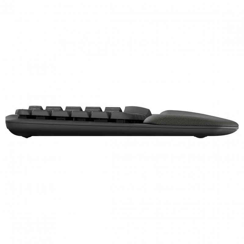 Logitech Wave Keys 920-012289 bezdrôtová ergonomická klávesnica, 2,4 GHz / Bluetooth, švajčiarske rozloženie (CH), grafitová