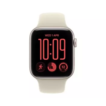 Apple Watch SE 3 inteligentné hodinky, GPS + Cellular, 44 mm, hliníkové puzdro v hviezdnej bielej, piesočný športový remienok S/M