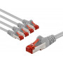 Goobay 66651 prepojovací kábel CAT 6, S/FTP, 2 m, sivý (5 ks)