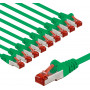 Goobay 67509 prepojovací sieťový kábel CAT 6, S/FTP (PiMF), 3 m, zelený, 10 ks