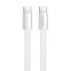 LogiLink CU0445 plochý kábel USB 2.0 USB-C na USB-C, opletený, 480 Mb/s, 60 W, biely, 1 m
