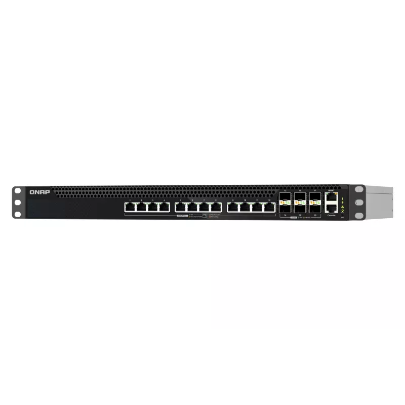 Sieťový prepínač QNAP QSW-M5218P-6F12T spravovaný L3 PoE, 12 x 10G Ethernet RJ-45, rack 1U