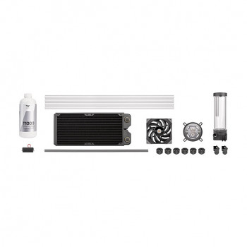 Thermaltake Pacific TOUGH C240 CL-W305-CU12BL-A súprava kvapalinového chladenia, číra chladiaca kvapalina, 12 cm, čierna
