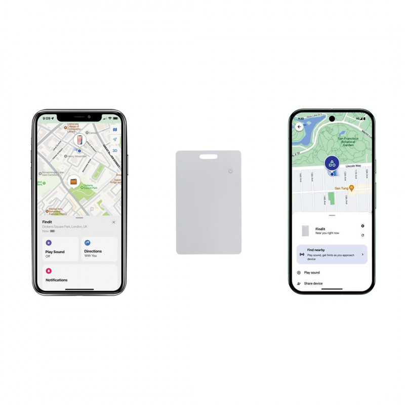 XD Design Connects FindIt Dual RCS lokalizátor v tvare karty do peňaženky, Apple Find My a Android Find Hub, P301.6403