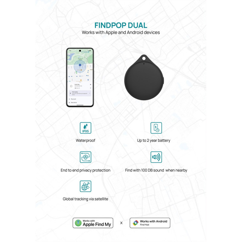 XD Design Connects Findpop Dual lokalizátor, Apple a Android Find, IPX5, P301.1701