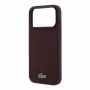 Lacoste PVC Iconic Petit Pique puzdro MagSafe pre iPhone 18 Pro Max / 17 Pro Max, kovové logo, bordové
