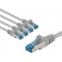 Goobay 67517 prepojovací kábel Cat 6a S/FTP, 3 m, sivý (5 ks)