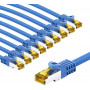 Goobay prepojovací kábel RJ45 CAT 6A S/FTP (PiMF), 500 MHz, s nespracovaným káblom CAT 7, 5 m, modrý (10 ks)