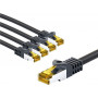 Goobay prepojovací kábel RJ45 CAT 6A S/FTP (PiMF), 500 MHz, s nespracovaným káblom CAT 7, 2 m, čierny