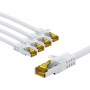 Goobay 69424 prepojovací kábel RJ45 CAT 6A S/FTP (PiMF), 500 MHz, s káblom CAT 7, 2 m, biely (5 ks)