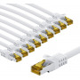 Goobay 69451 prepojovací kábel RJ45 CAT 6A S/FTP (PiMF) s káblom CAT 7, 5 m, biely (10 ks)