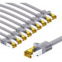 Goobay 69516 prepojovací kábel RJ45 CAT 6A S/FTP (PiMF) s káblom CAT 7, 2 m, sivý (10 ks)