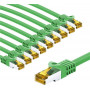 Goobay 69756 prepojovací kábel RJ45 CAT 6A S/FTP (PiMF), 500 MHz, s káblom CAT 7, 1 m, zelený (10 ks)