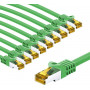 Goobay 69759 prepojovací kábel RJ45 CAT 6A S/FTP (PiMF), 500 MHz, s káblom CAT 7, 5 m, zelený (10 ks)