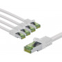 Goobay 69779 prepojovací kábel CAT 8.1, certifikát GHMT, S/FTP (PiMF), 3 m, biely (5 ks)