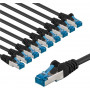 Goobay 67541 CAT 6A prepojovací kábel, S/FTP (PiMF), 1 m, čierny (10 ks)