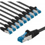 Goobay 67542 CAT 6A prepojovací kábel, S/FTP (PiMF), 2 m, čierny, medený vodič (CU) (10 ks)