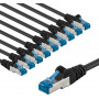 Goobay 67543 CAT 6A prepojovací kábel, S/FTP (PiMF), 3 m, čierny (10 ks)