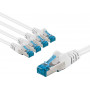 Goobay 67546 CAT 6A prepojovací kábel, S/FTP (PiMF), 2 m, biely (5 ks)