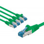 Goobay prepojovací kábel CAT 6A, S/FTP (PiMF), 3 m, zelený, medený vodič (CU), 5 ks