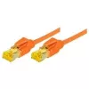 Tecline prepojovací kábel Cat 6A S/FTP (S-STP), RJ-45 na RJ-45, 0,5 m, oranžový