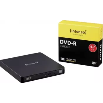 Intenso balík s externou DVD napaľovačkou, Micro-USB B (USB 3.2 Gen 1), retailové balenie, čierny