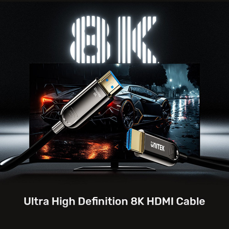 Unitek C11085GY01-50M optický kábel HDMI, 50 m, 8K @ 60 Hz