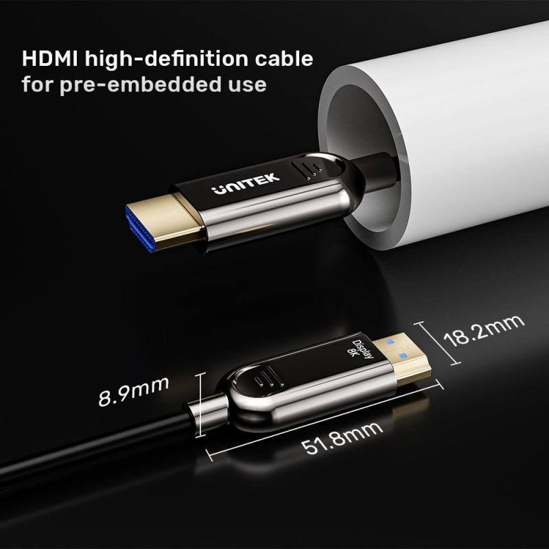 Unitek C11085GY01-50M optický kábel HDMI, 50 m, 8K @ 60 Hz