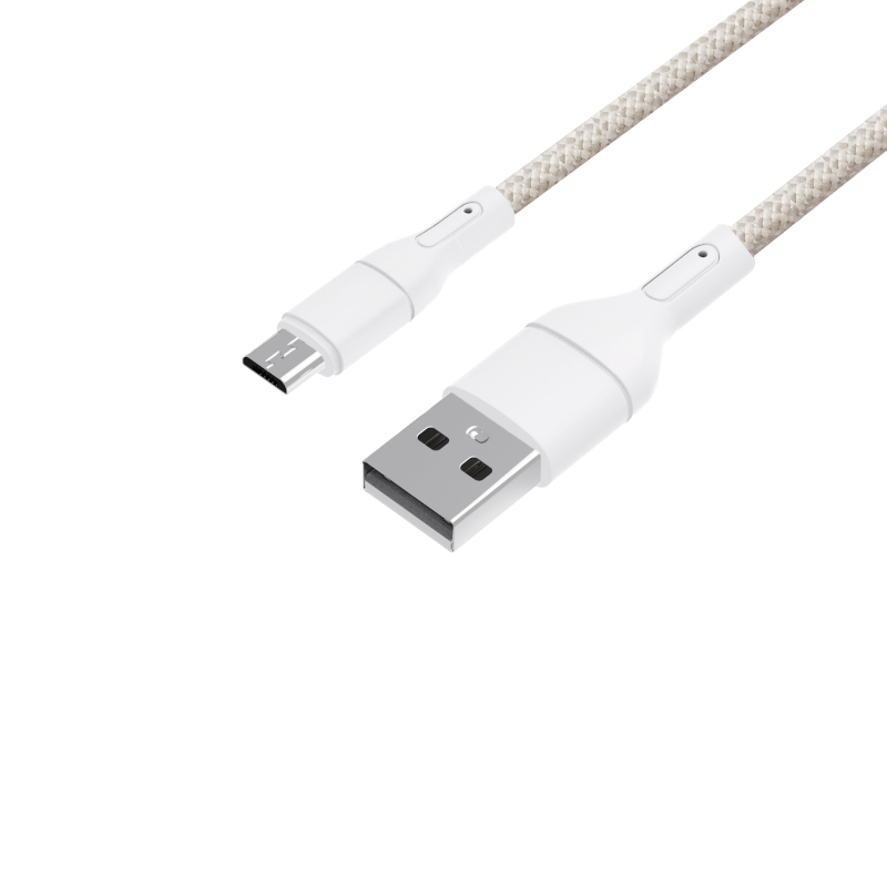 Kábel WINX LINK Simple USB na Micro USB, nylonový opletený, 1 m, biely
