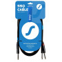 SSQ JSJM1 SS-1452 audio kábel, stereo jack – 2x mono jack, 1 m, čierny