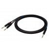 SSQ JSJM1 SS-1452 audio kábel, stereo jack – 2x mono jack, 1 m, čierny