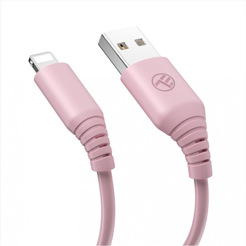 Tellur silikónový kábel USB na Lightning, 3 A, 1 m, ružový