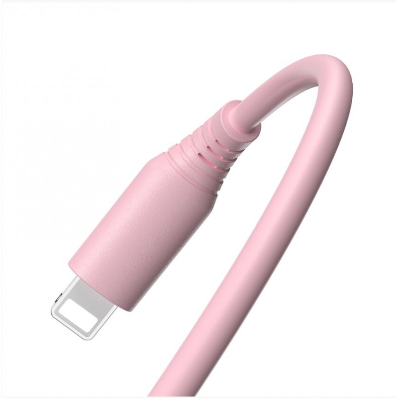 Tellur silikónový kábel USB na Lightning, 3 A, 1 m, ružový