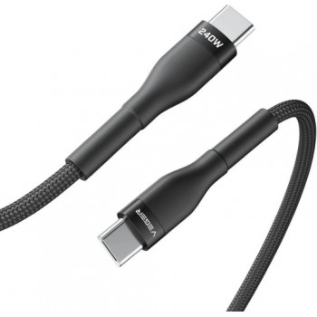Veger CC03 kábel USB-C na USB-C, PD 48 V 5 A 240 W, 1,5 m, čierny