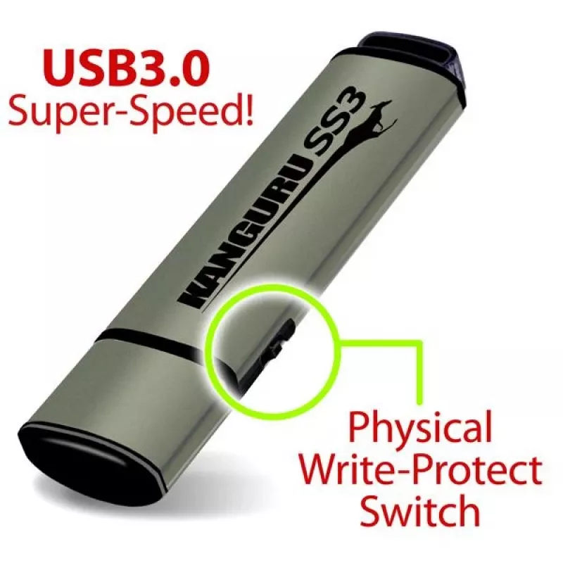 Kanguru SS3 KF3WP-128G USB 3.0 kľúč, 128 GB, s fyzickou ochranou proti zápisu