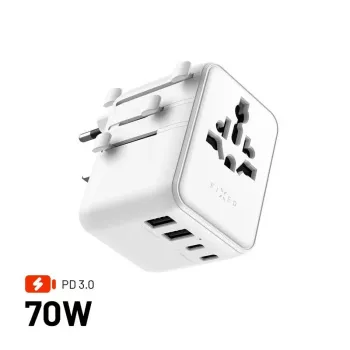 FIXED Voyager70W cestovný adaptér, biely