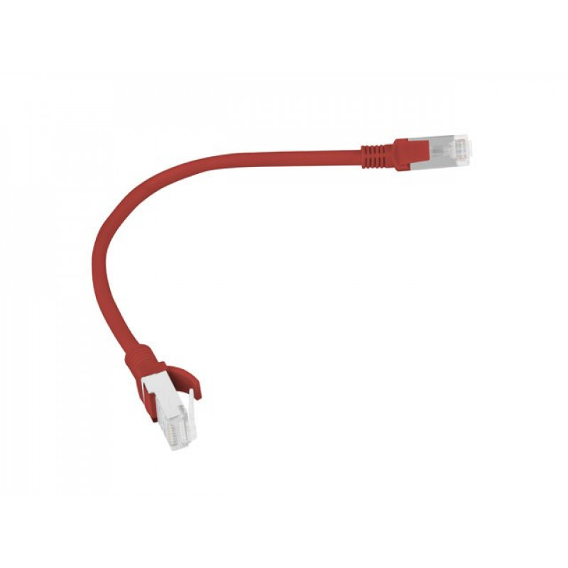 Lanberg PCU6-10CC-0025-R prepojovací kábel RJ45 Cat.6 U/UTP, 0,25 m, červený