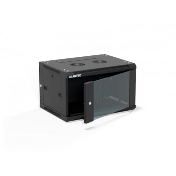 Alantec SW-6U-600-450-01-CF nástenná serverová skriňa 19-palcová 6U, 600x450, čierna, na samostatnú montáž (Flat Pack)