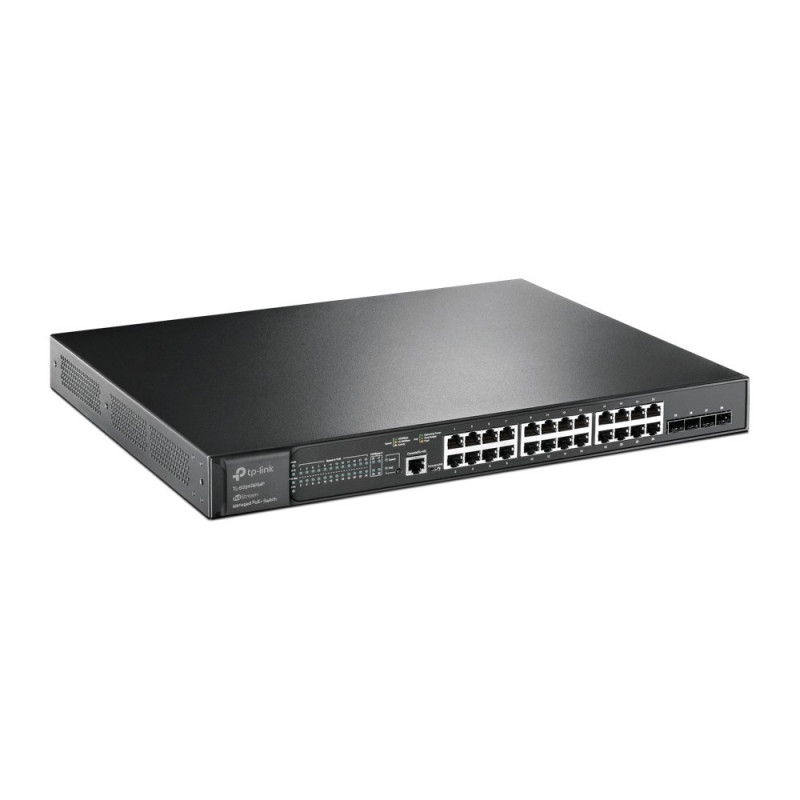 TP-Link JetStream TL-SG3428XMP spravovateľný sieťový prepínač L2+ Gigabit Ethernet s PoE, 1U, čierny