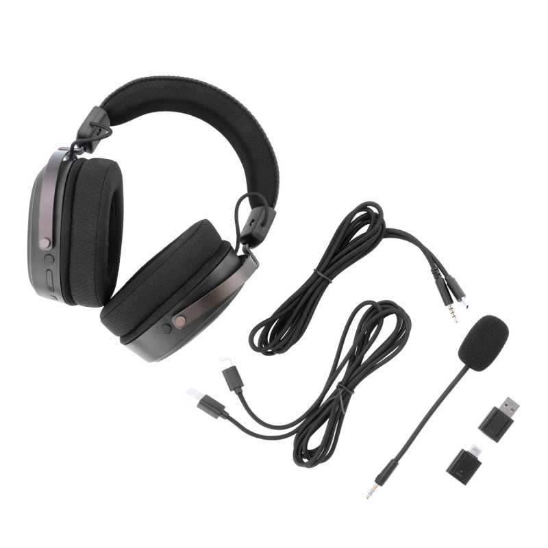 Bezdrôtový herný headset cez uši Redragon FURY WRS H831, čierny