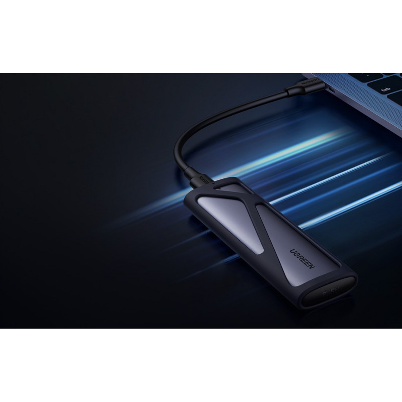 Ugreen CM400 90264 externý box na M.2 SSD, USB 3.2 Gen 2, sivý