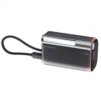 SHARGE Flow 3 powerbanka, 10 000 mAh, 45 W PD, kábel USB-C, čierna