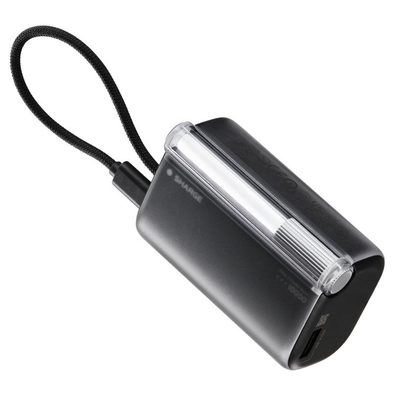 SHARGE Flow 3 powerbanka, 10 000 mAh, 45 W PD, kábel USB-C, čierna