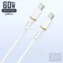 Dudao dátový kábel z tekutého silikónu USB-C na USB-C 1 m 60 W, biely