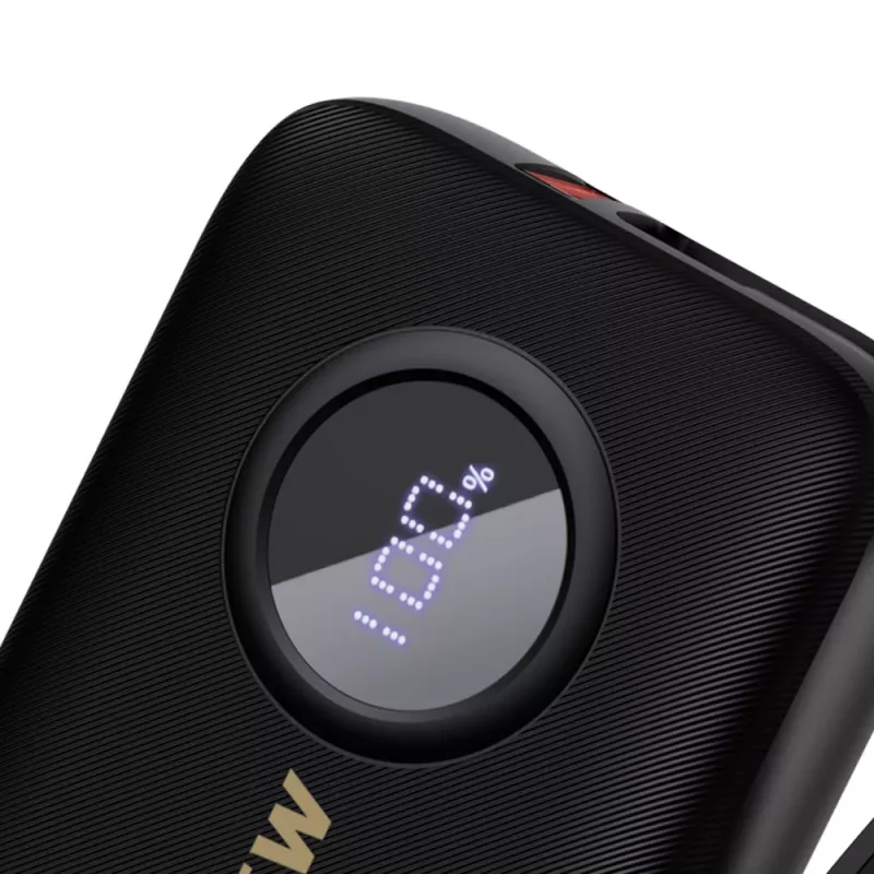 Dudao DDA344 powerbanka 10 000 mAh, PD 22,5 W, s vstavaným káblom, čierna