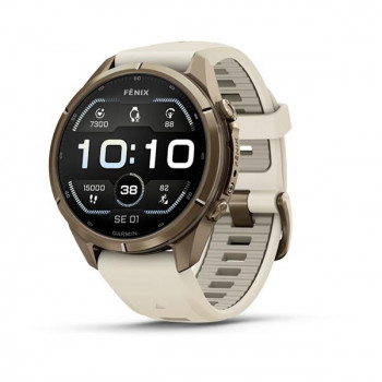 Garmin Fenix 9 Pro 010-04335-26 inteligentné hodinky, 43 mm, titán Autumn Gold, silikónový remienok krémový/francúzsky sivý