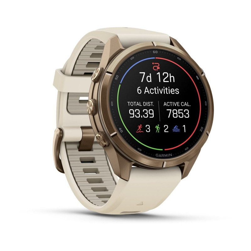 Garmin Fenix 9 Pro 010-04335-26 inteligentné hodinky, 43 mm, titán Autumn Gold, silikónový remienok krémový/francúzsky sivý