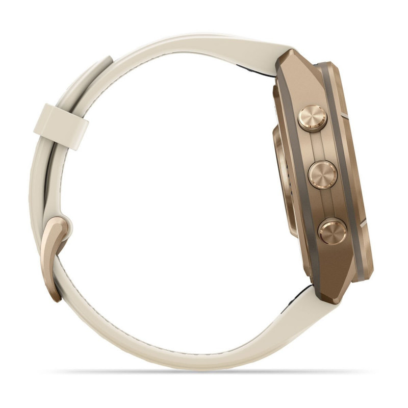 Garmin Fenix 9 Pro 010-04335-26 inteligentné hodinky, 43 mm, titán Autumn Gold, silikónový remienok krémový/francúzsky sivý