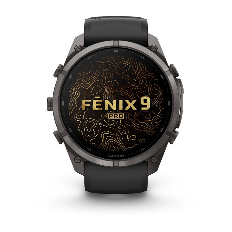 Garmin Fenix 9 Pro 010-04337-16 inteligentné hodinky, 51 mm, titán DLC Carbon Gray, silikónový remienok čierny/Pebble Grey